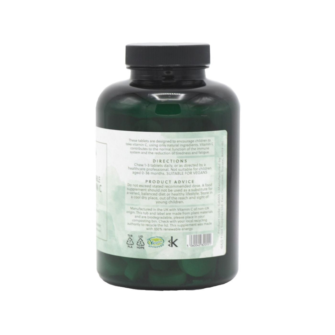 Vitamin C Kautabletten – 100 vegane Tabletten – 300 mg pro Tablette – Fruchtiger Geschmack