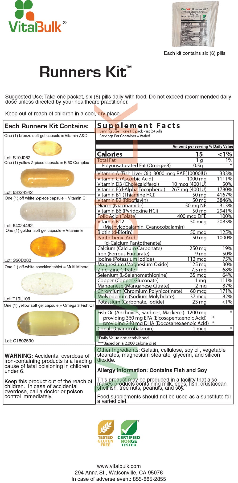 Vitamine abgebildet, Vitamin A&D, Vitamin B Komplex, Vitamin c, Vitamin E, Omega-3, Multimineral, Tages-Pack