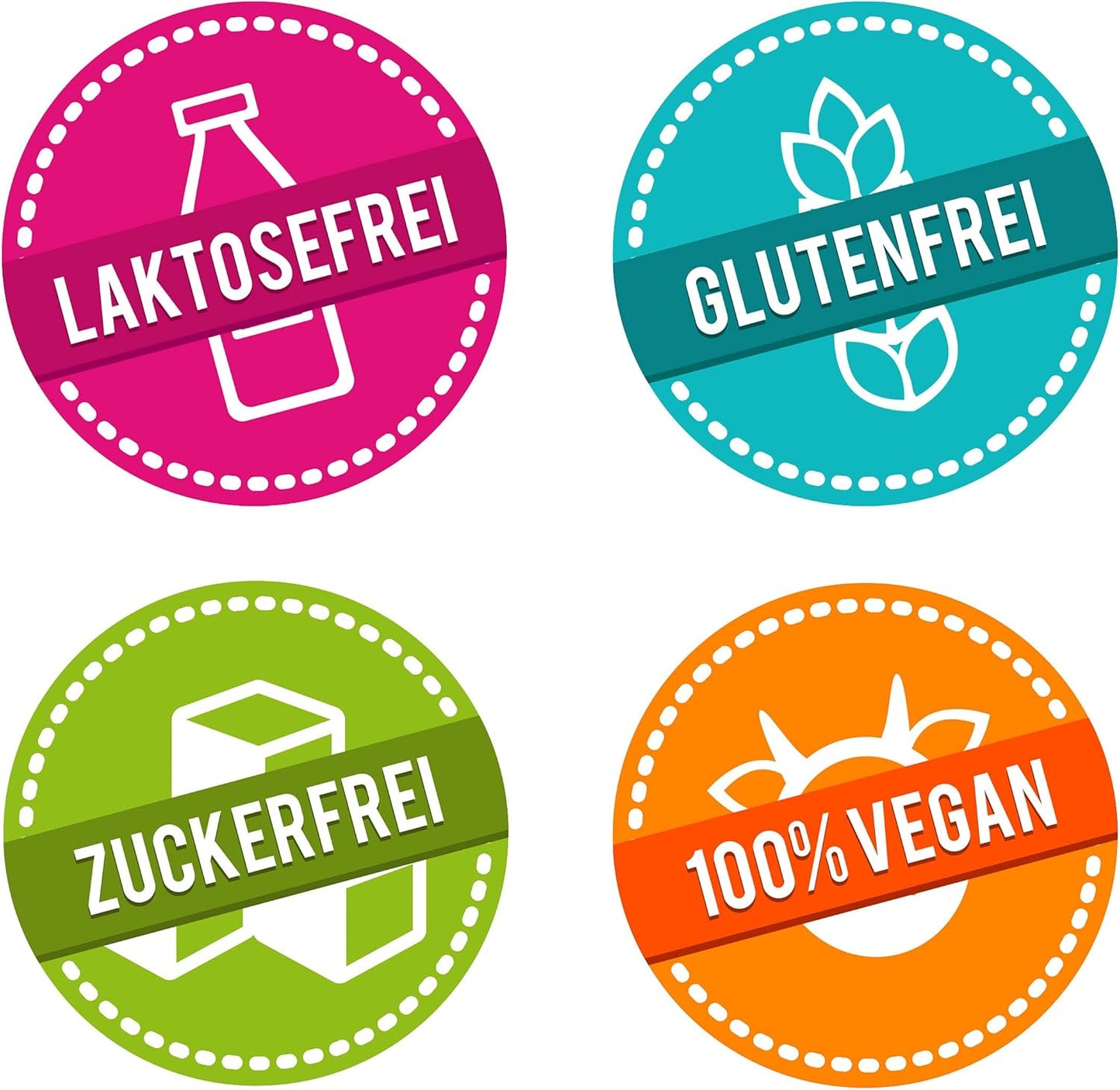 glutenfrei, laktosefrei, zuckerfrei, vegan