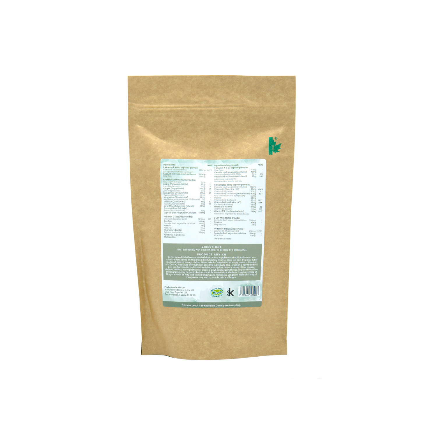 Basic Supplement Pack G&G, Rückseite,  Tagespacks