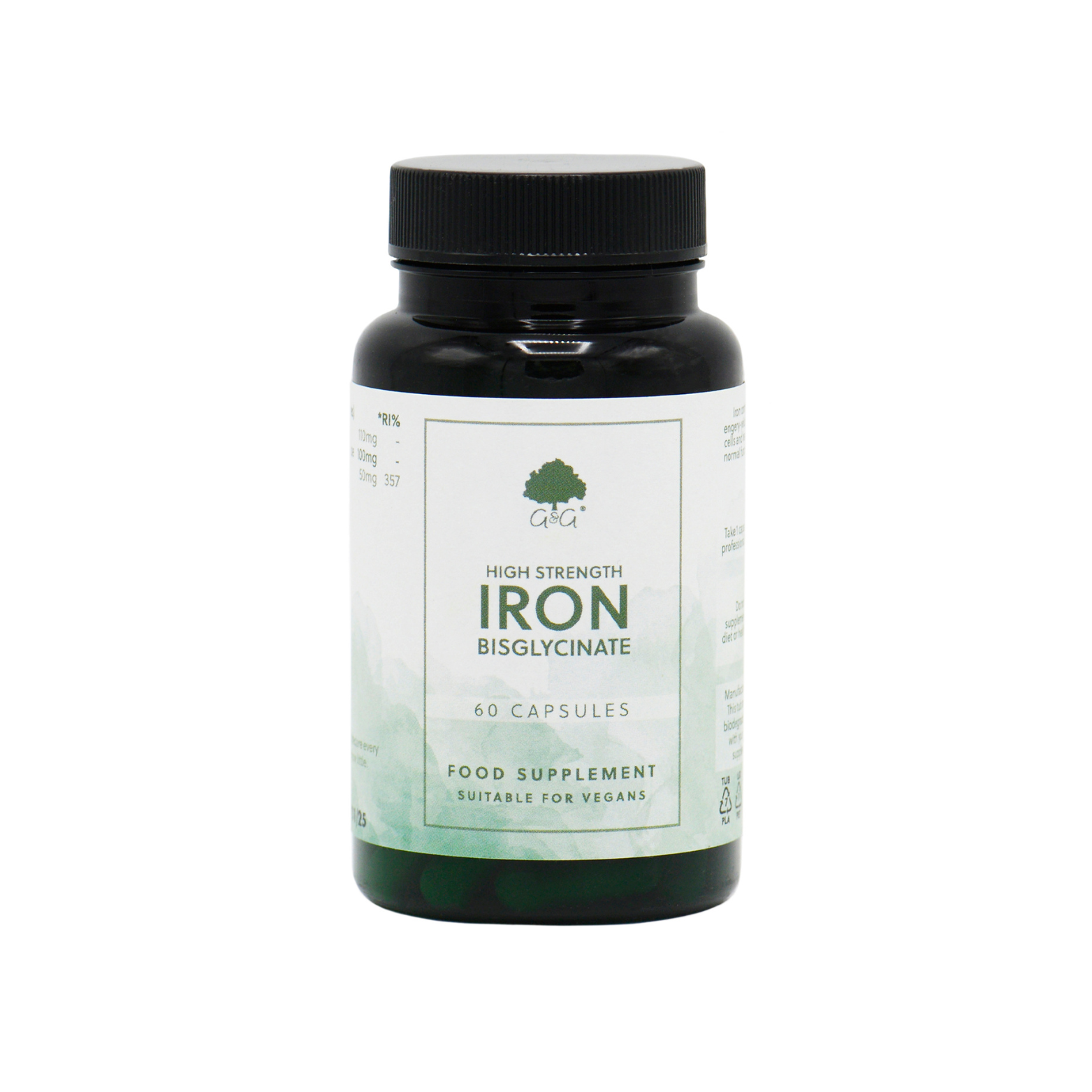 Eisen Bisglycinate, Vorderseite des Behälters,