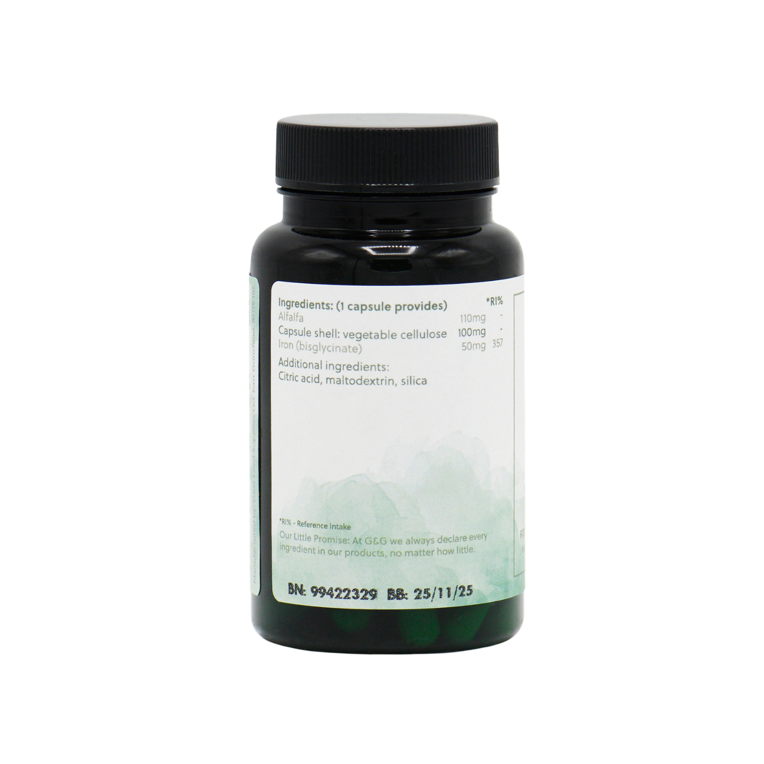 Inhaltsstoffe des Behälters, Eisen 50mg