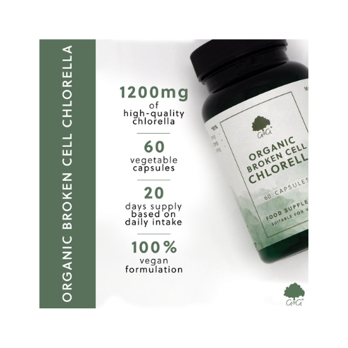 Bio-Chlorella mit aufgebrochenen Zellen - 60 Kapseln