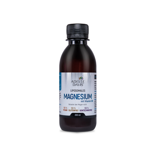 Liposomales Magnesium 200mg mit Vitamin B6 – 200 ml Flüssigkeit – Adelle Davis® – Hohe Bioverfügbarkeit