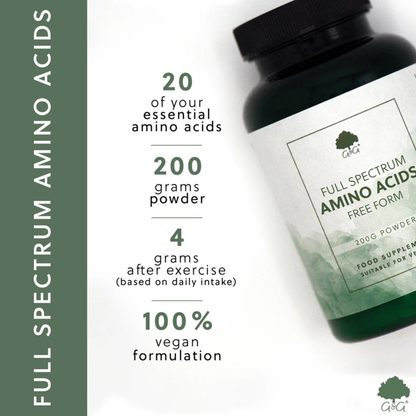 Full Spectrum Aminosäuren – 200g veganes Pulver