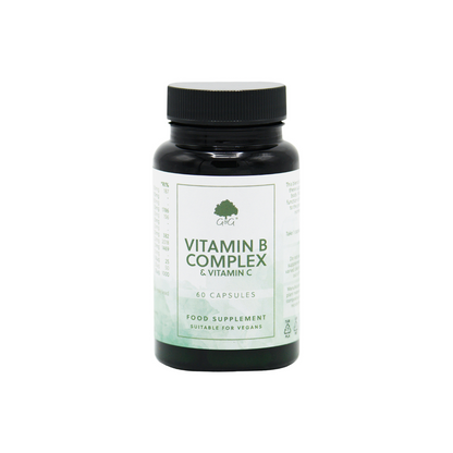 Frontansicht, Flasche Vitamin B Komplex und C, inklusive vit B12, G&G Vitamine