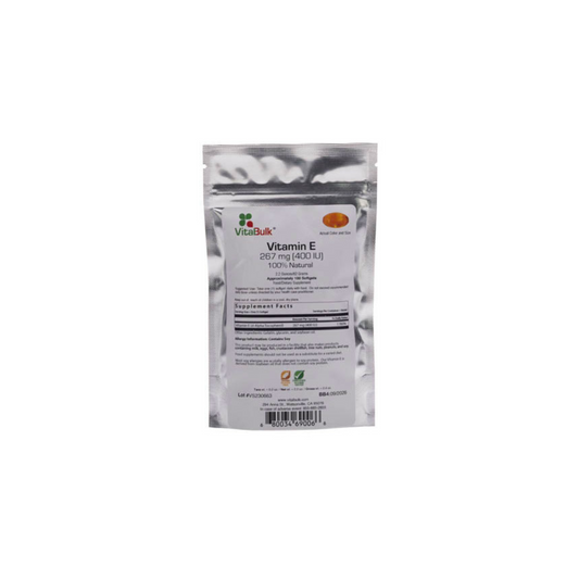 Vitamin E 400 I.E. – 100 Softgels – Antioxidativer Schutz – 1-2 Softgels pro Tag – Vitalbulk