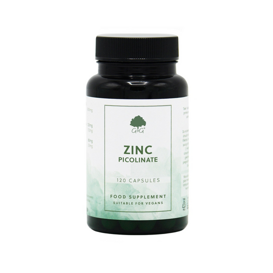Vorderansicht des Behälters Zinc Picolinate 120 Kapseln, 